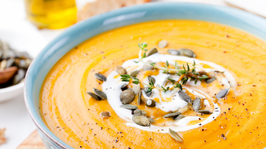 Crema de calabaza, manzana y jengibre